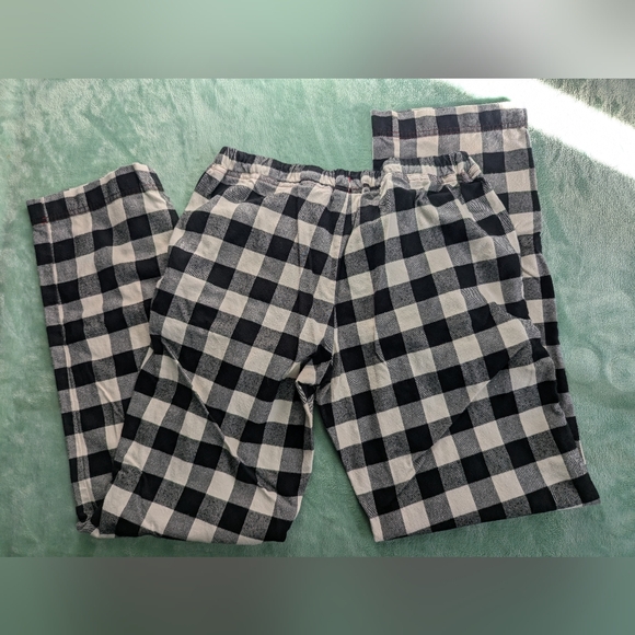 Hanna Andersson Black and White Plaid Adult Flannel Pajama Pants XS - Picture 4 of 7